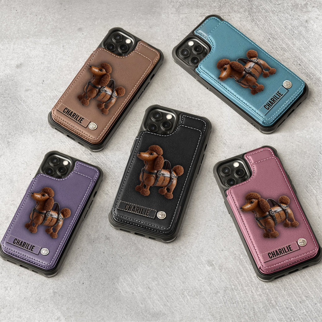 Cute Poodle - Personalized Dog Wallet Phone Case