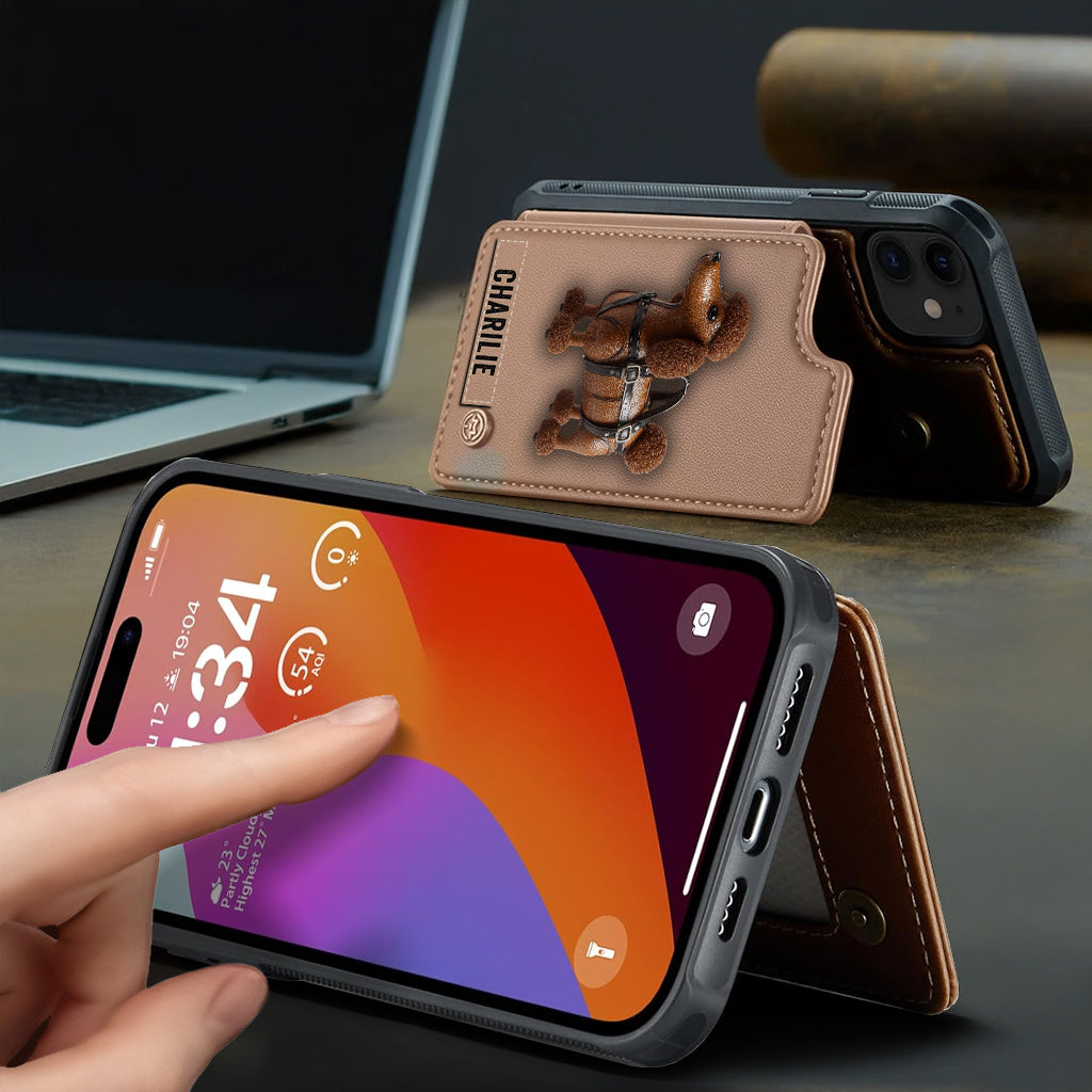 Cute Poodle - Personalized Dog Wallet Phone Case