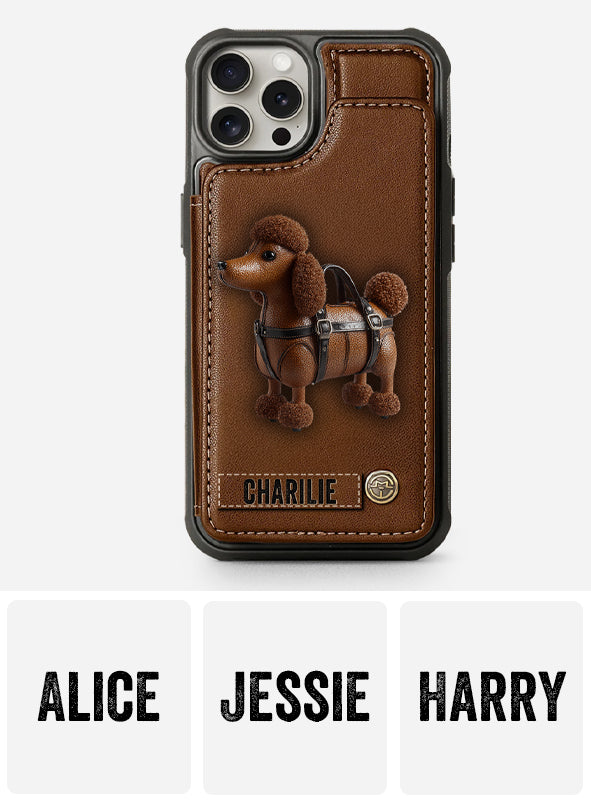 Cute Poodle - Personalized Dog Wallet Phone Case