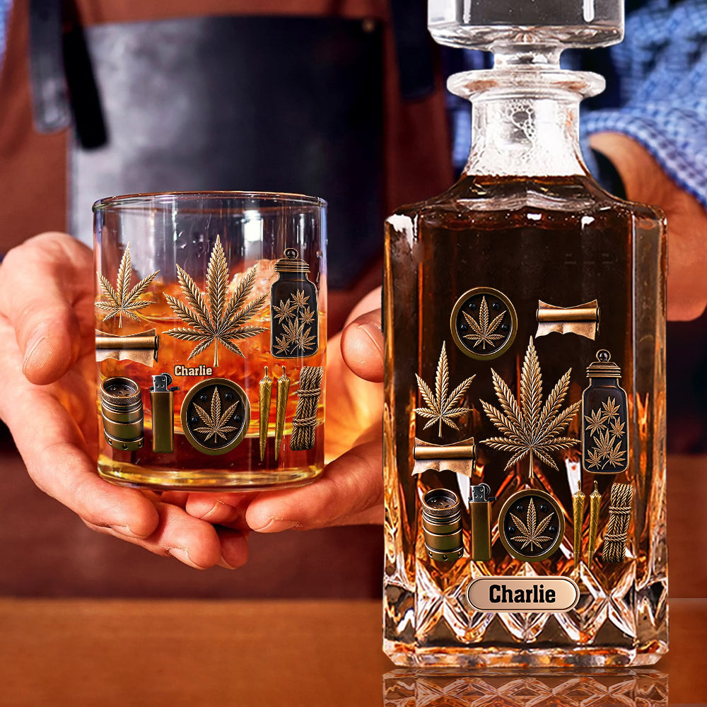 Magic Leaf - Personalized Weed Whiskey Decanter Set