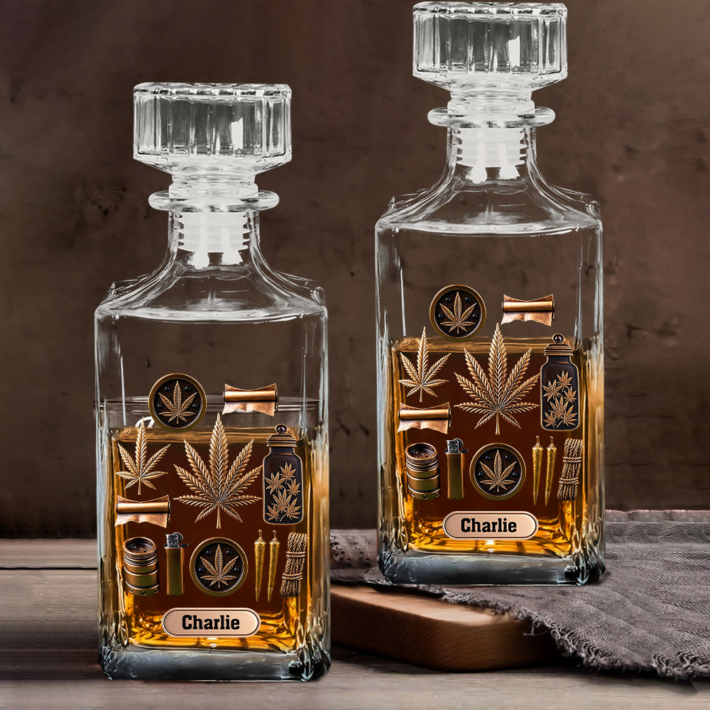 Magic Leaf - Personalized Weed Whiskey Decanter Set