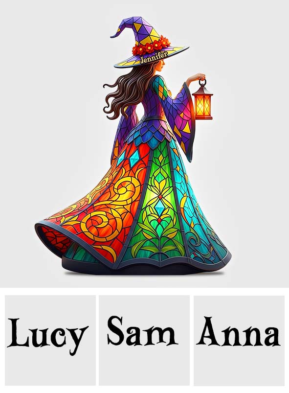 Wunderschöne Hexe – Personalisierte Hexen-LED-Nachtleuchte aus Acryl