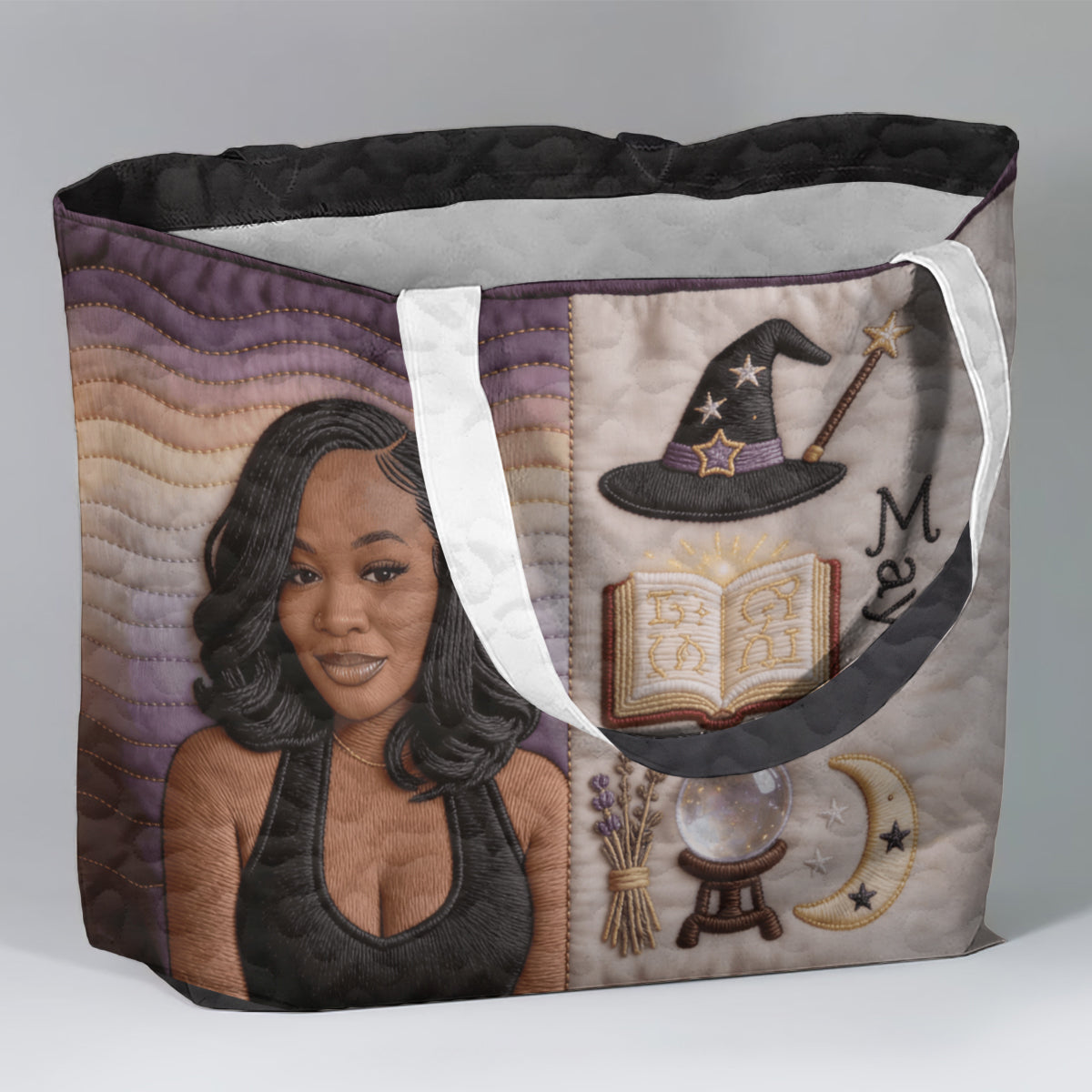Custom Any Photo Witch Craft - Personalized Witch Quilted Tote Bag
