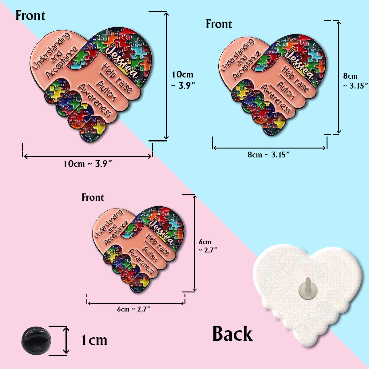Autismus-Aufklärung – Personalisierte Anstecknadel zur Sensibilisierung für Autismus