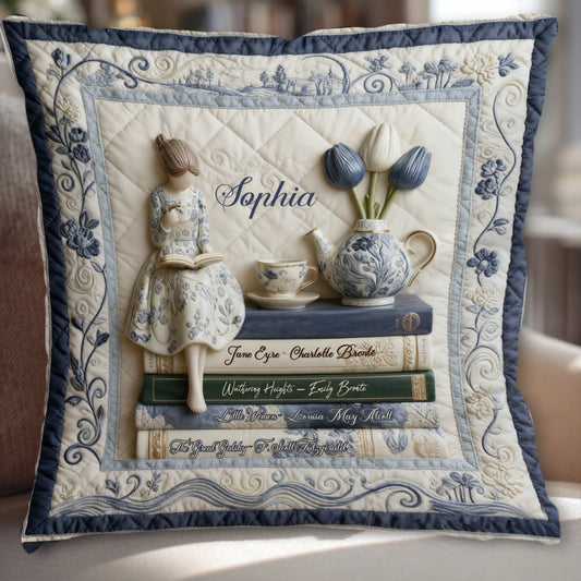 Einfach ein Mädchen, das Bücher liebt – personalisiertes Buchkissen