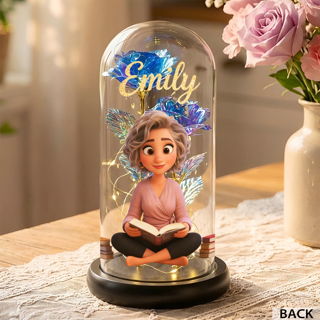 Custom Any Photo - Personalized Book Glowing Roses Glass Dome