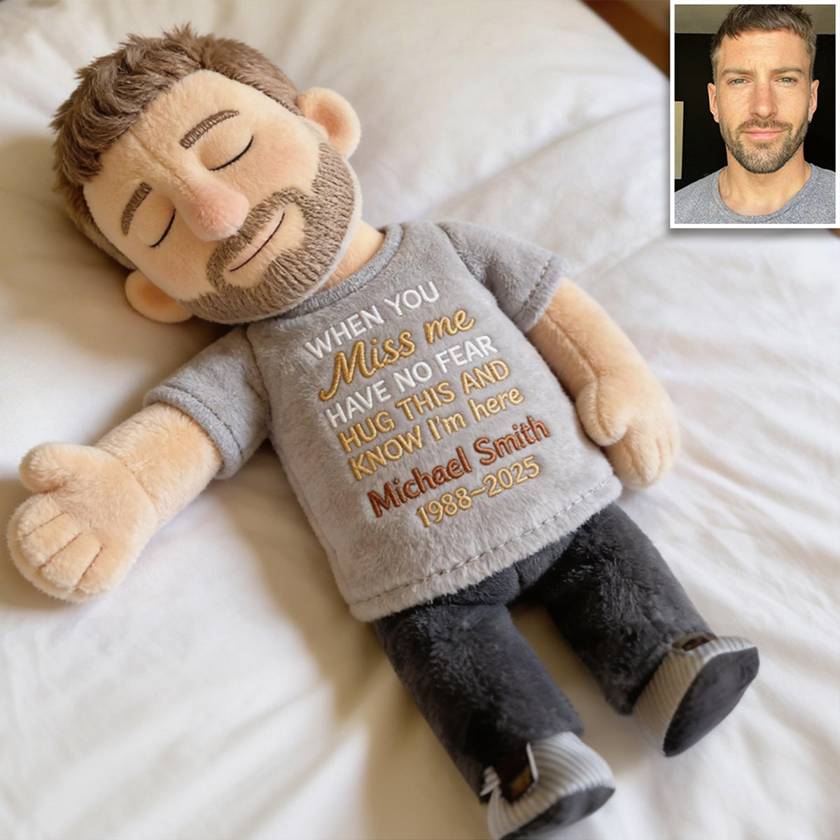 Hug This Pillow And Know I'm Here - Personalized Memorial Premium Faux Fur Pillow