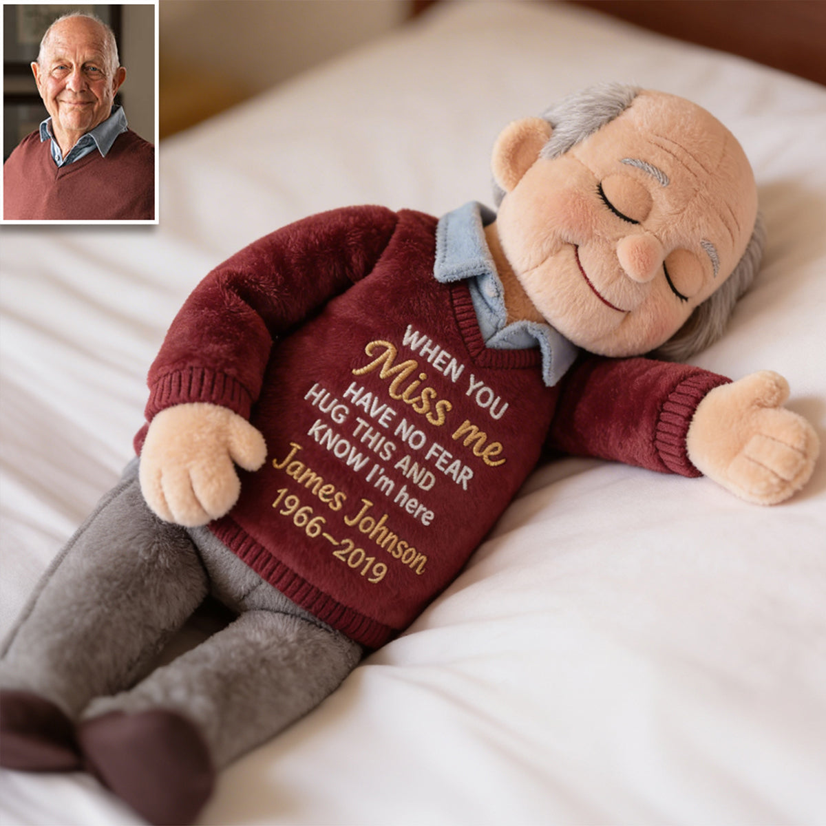 Hug This Pillow And Know I'm Here - Personalized Memorial Premium Faux Fur Pillow