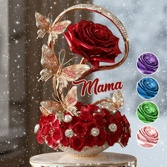 Beautiful Roses For Mom, Grandma,... - Personalized Mother Custom Shaped Acrylic Plaque