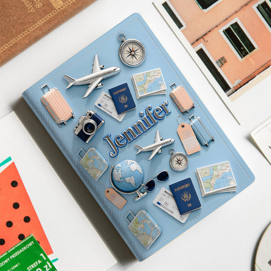 Einfach ein Mädchen, das gerne reist – personalisierter Reisepasshalter