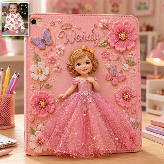 Perfect Princess Case Gift For Kids - Personalized Kid Tablet Cover With Pen Slot