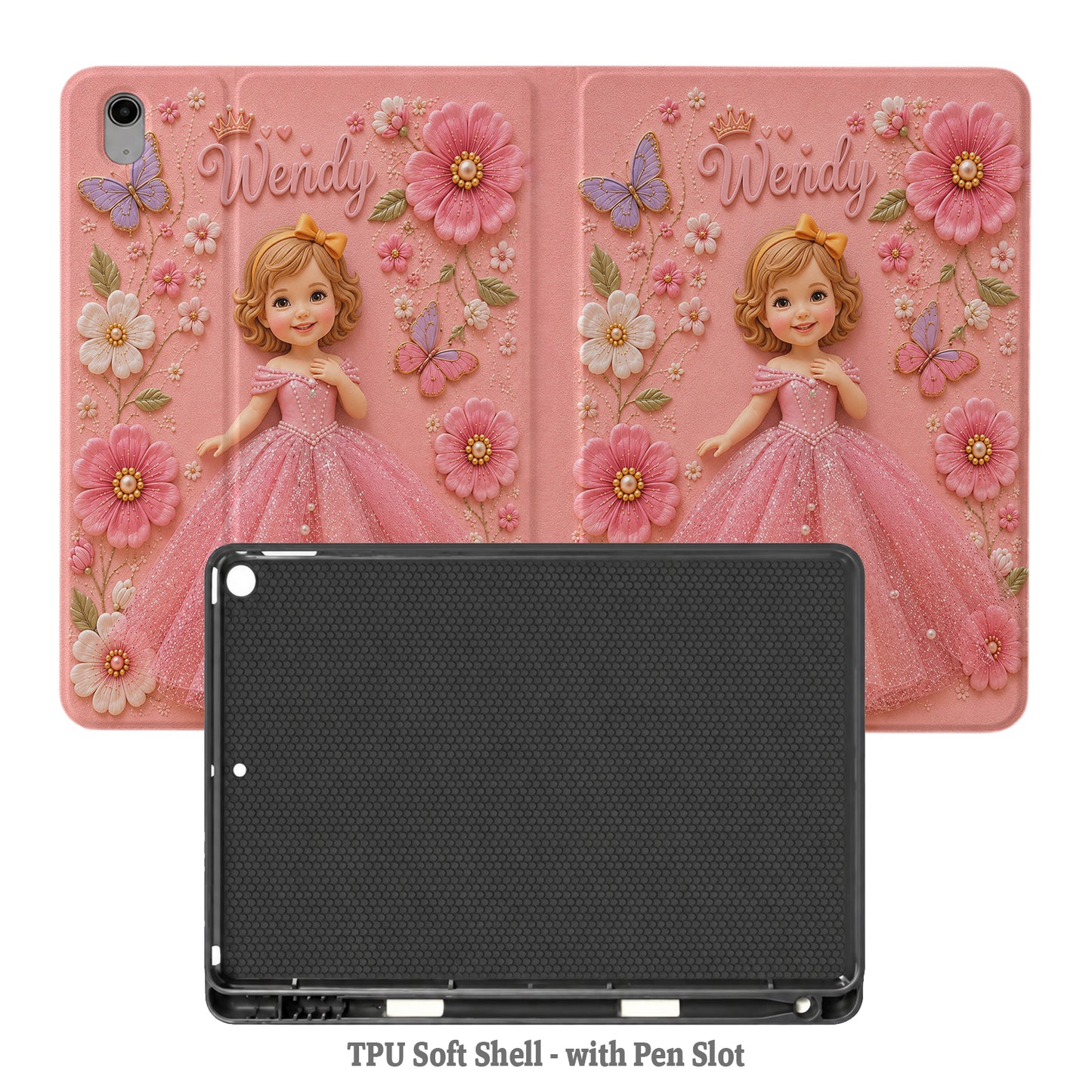 Perfect Princess Case Gift For Kids - Personalized Kid Tablet Cover With Pen Slot