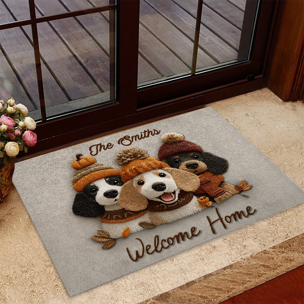 Niedliche Dackel – personalisierte Dackel-Fußmatte