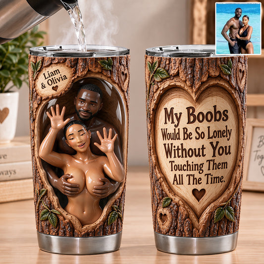 Funny Naughty - Personalized Spicy Couple Tumbler