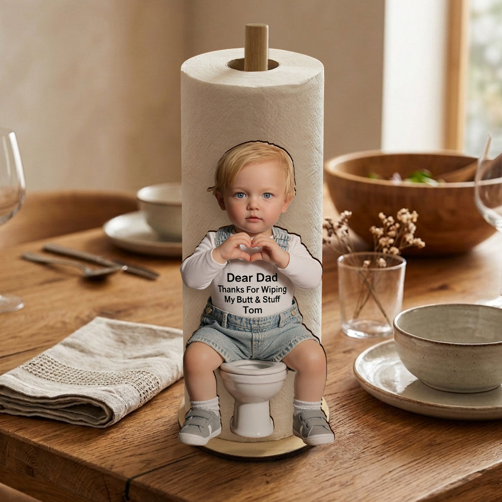 Danke Papa Mama - Personalisierter Kinder-Papierhandtuchständer
