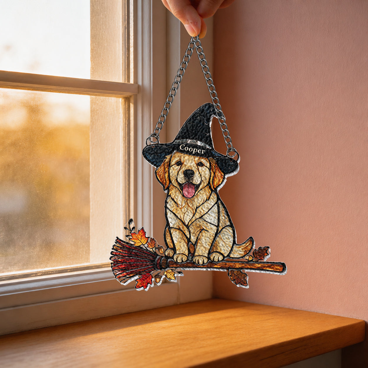 Halloween Vibes - Personalized Dog 3D Printed Glass Suncatcher
