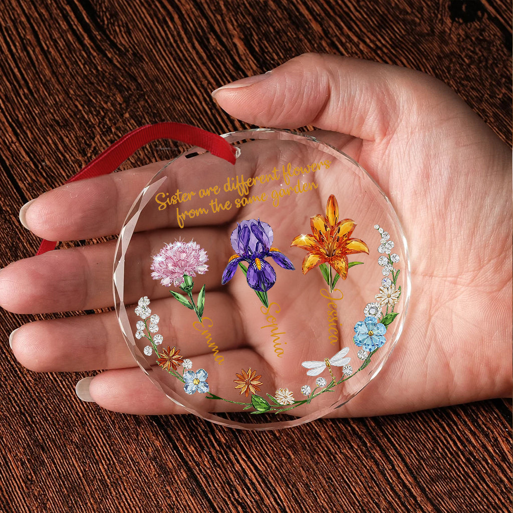 Frohe Weihnachten – Personalisierte runde Glasornament-Figur „Beste Freundin“