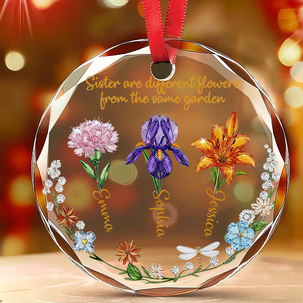 Frohe Weihnachten – Personalisierte runde Glasornament-Figur „Beste Freundin“