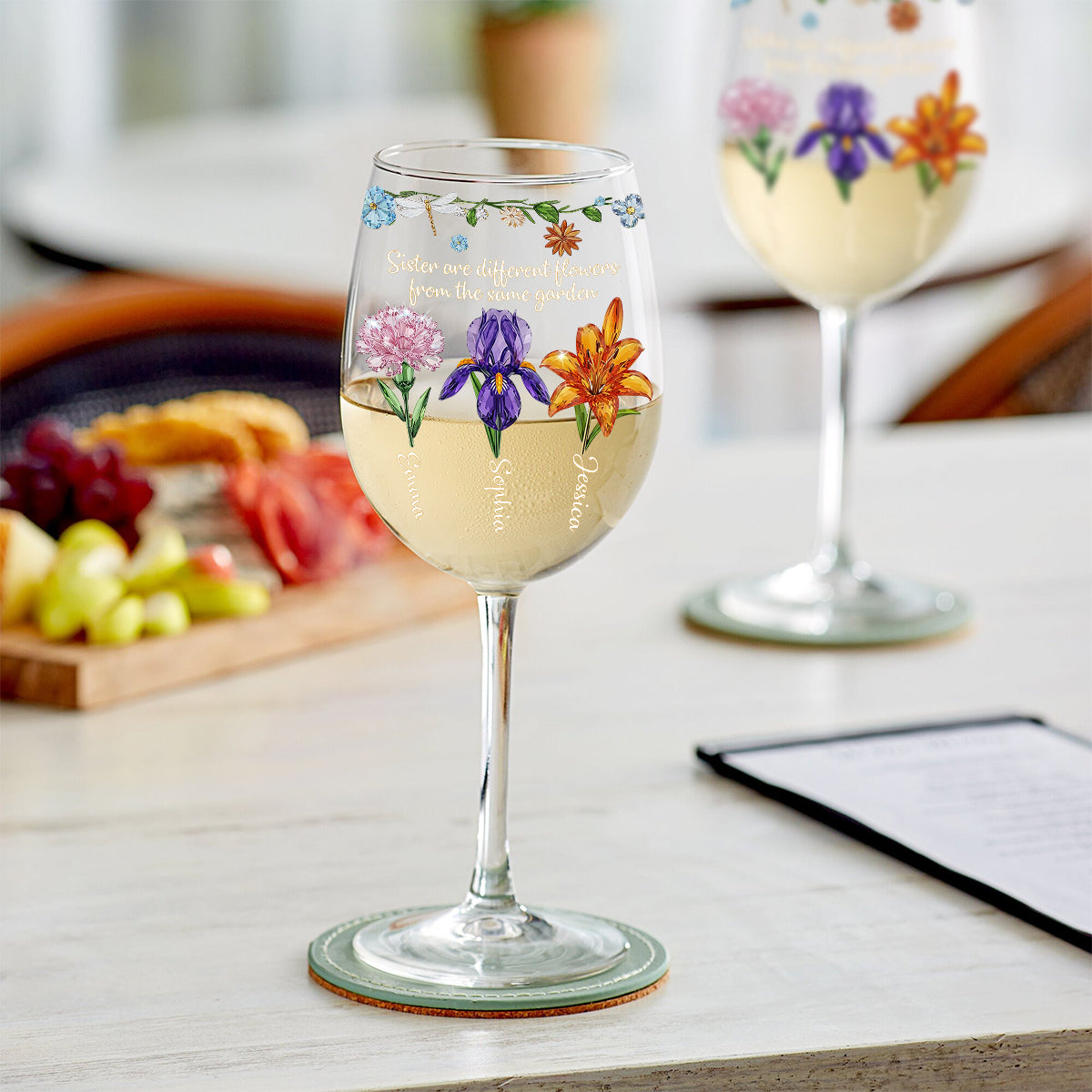 Frohe Weihnachten – Personalisiertes Weinglas für die beste Freundin mit langem Stiel