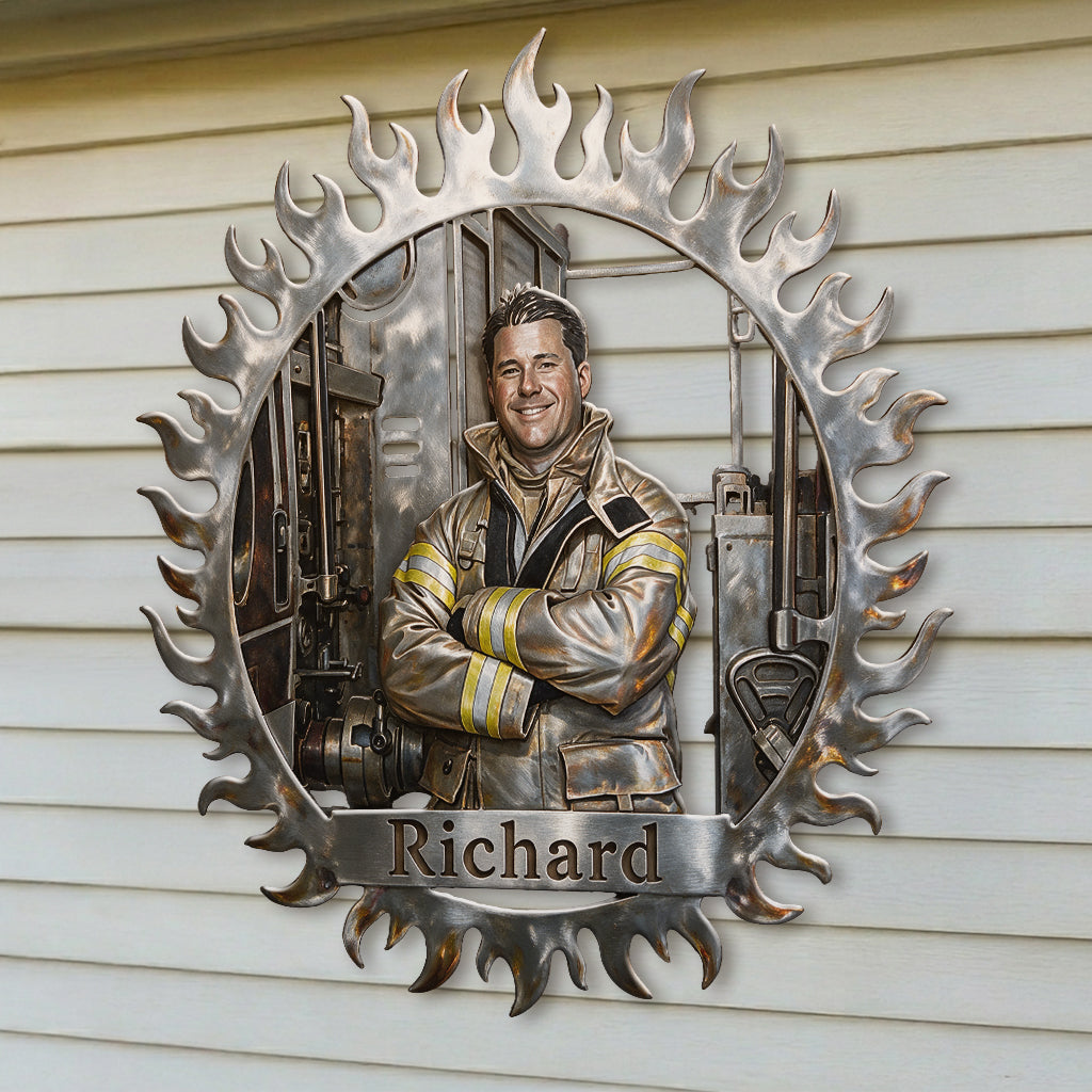 Born to Fight Fire - Personalized Firefighter 3D Printed Cut Metal Sign