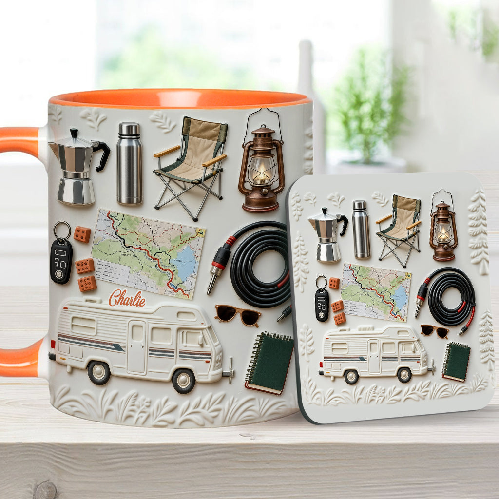 Love Camping - Personalized Camping Accent Mug & Coaster