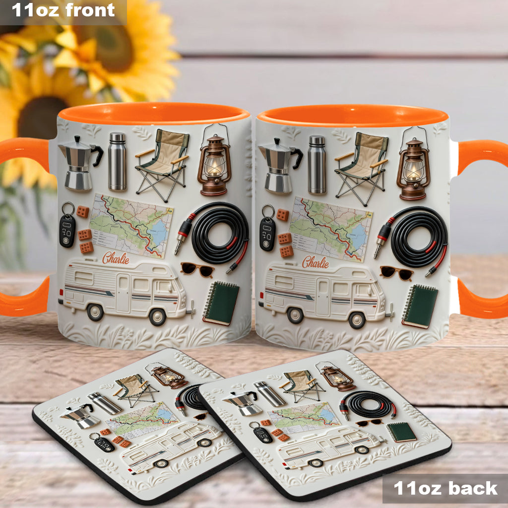 Love Camping - Personalized Camping Accent Mug & Coaster