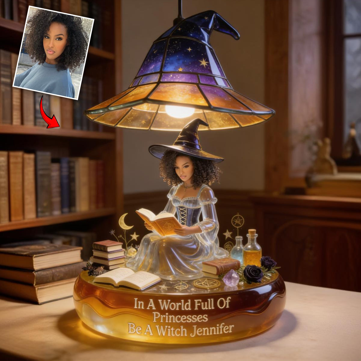 In A World Full Of Princesses Be A Witch - Personalized Witch Acrylic LED Night Light