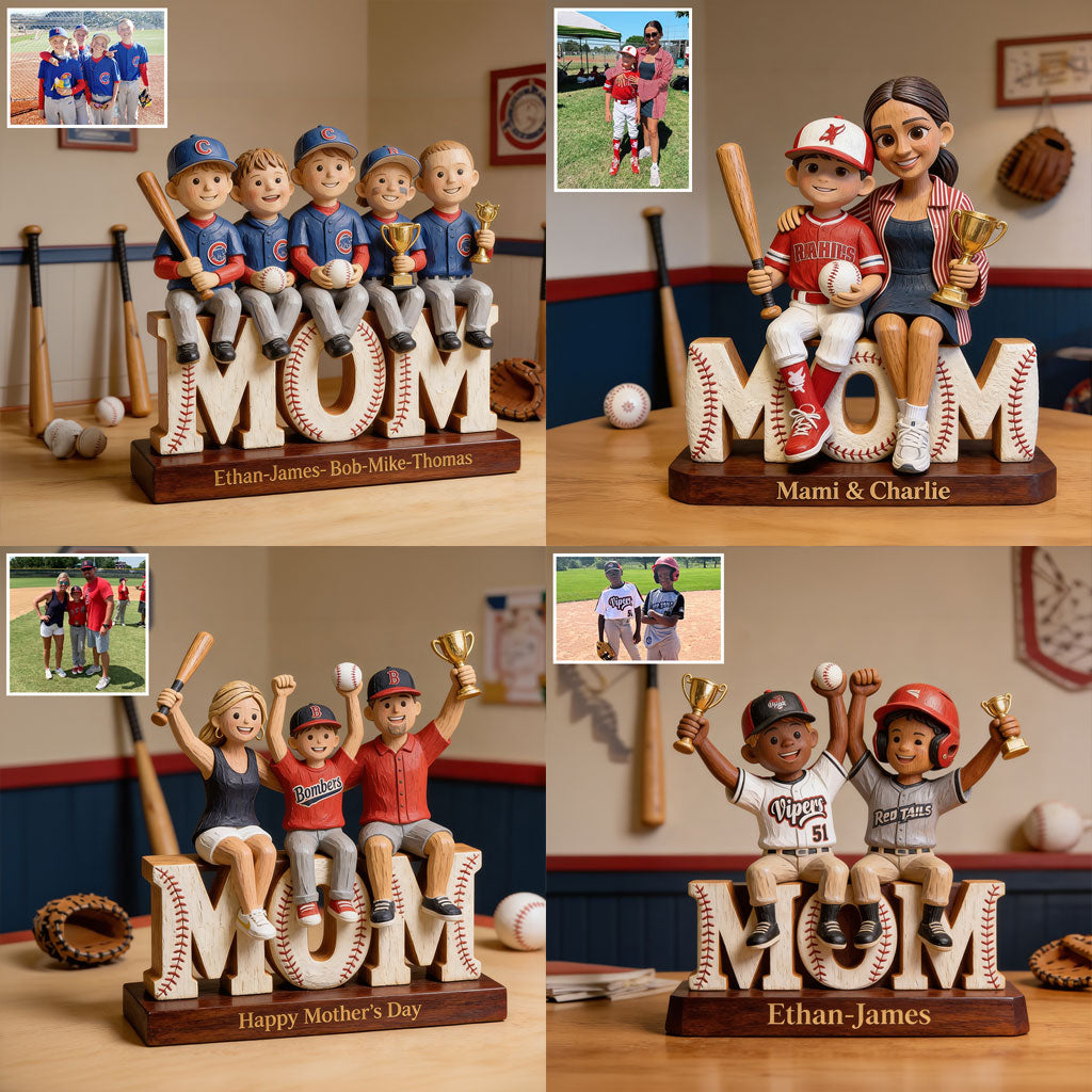 Baseball-Mama – Personalisierte Acrylplakette in individueller Form für die Mutter
