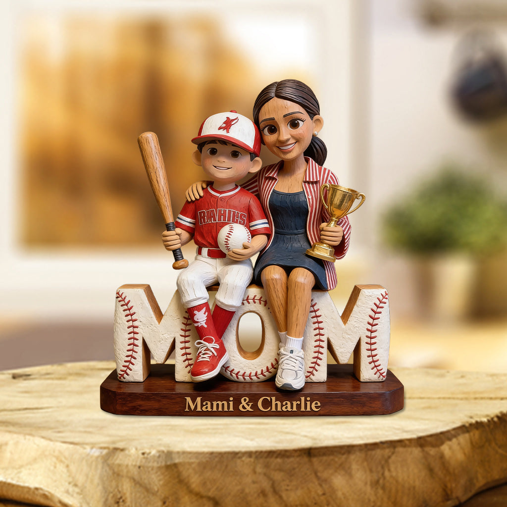 Baseball-Mama – Personalisierte Acrylplakette in individueller Form für die Mutter