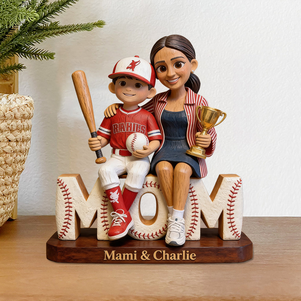 Baseball-Mama – Personalisierte Acrylplakette in individueller Form für die Mutter