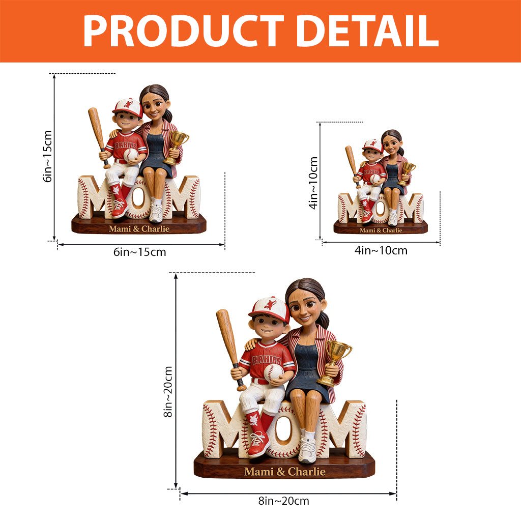 Baseball-Mama – Personalisierte Acrylplakette in individueller Form für die Mutter