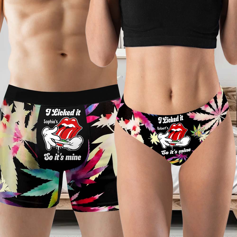 Ich hab's abgeleckt, also gehört's mir – personalisierte Weed-Slips für Damen und Herren (Boxershorts)