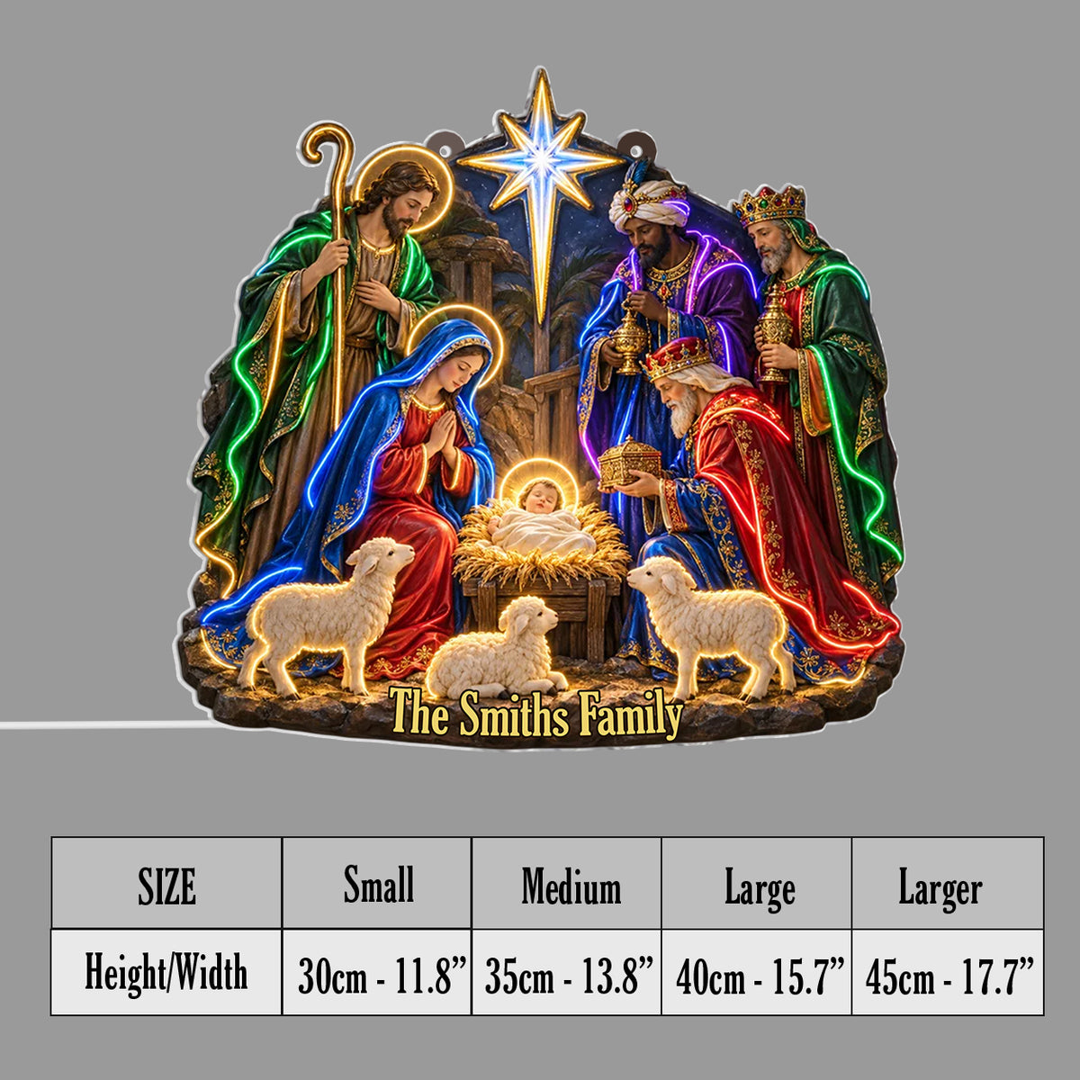 Nativity Christmas - Personalized Christian Neon LED Light Sign