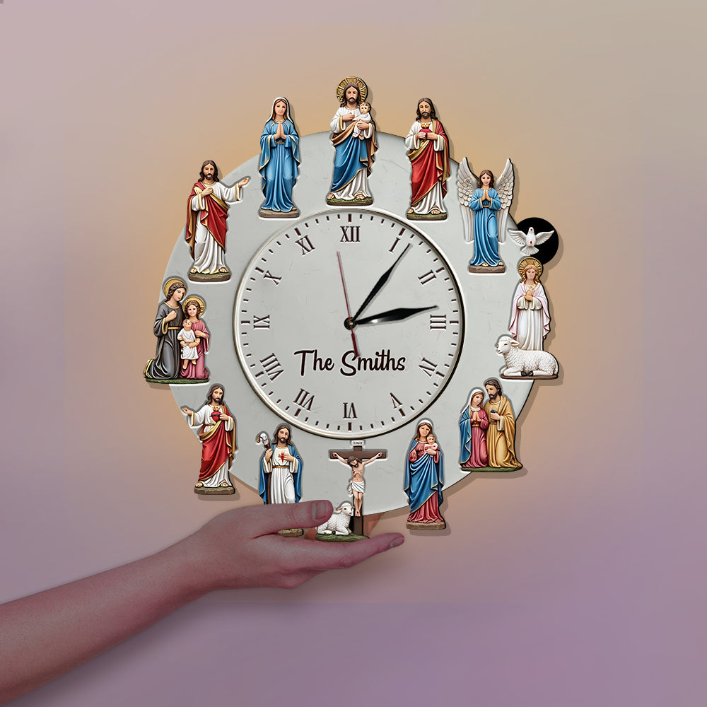 Zeitloser Glaube – Personalisierte christliche LED-Wanduhr