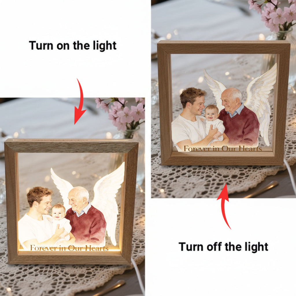 Test Memorial Wooden Frame LED Light