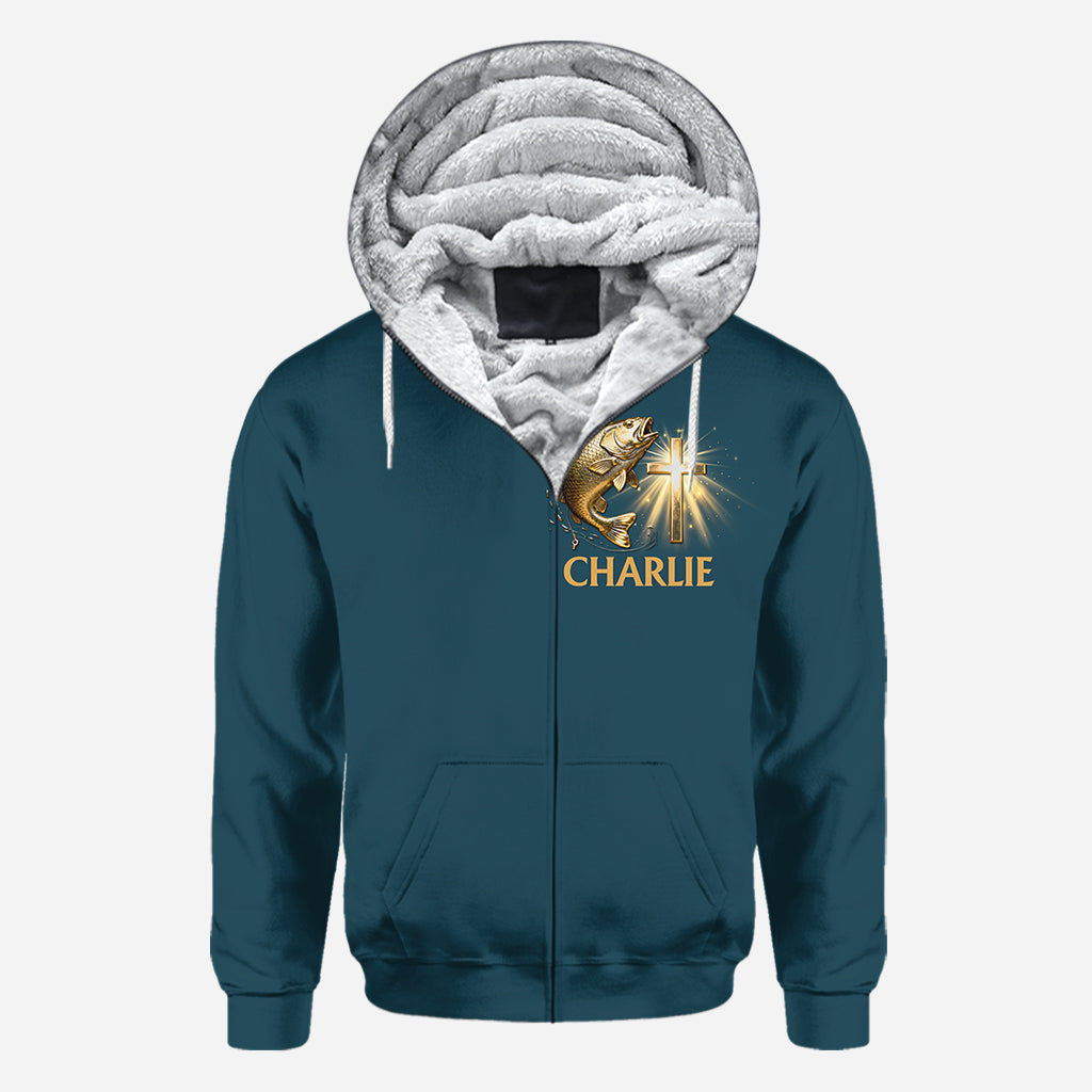 Ich habe das Angeln im Blut – personalisiertes Angel-Shirt