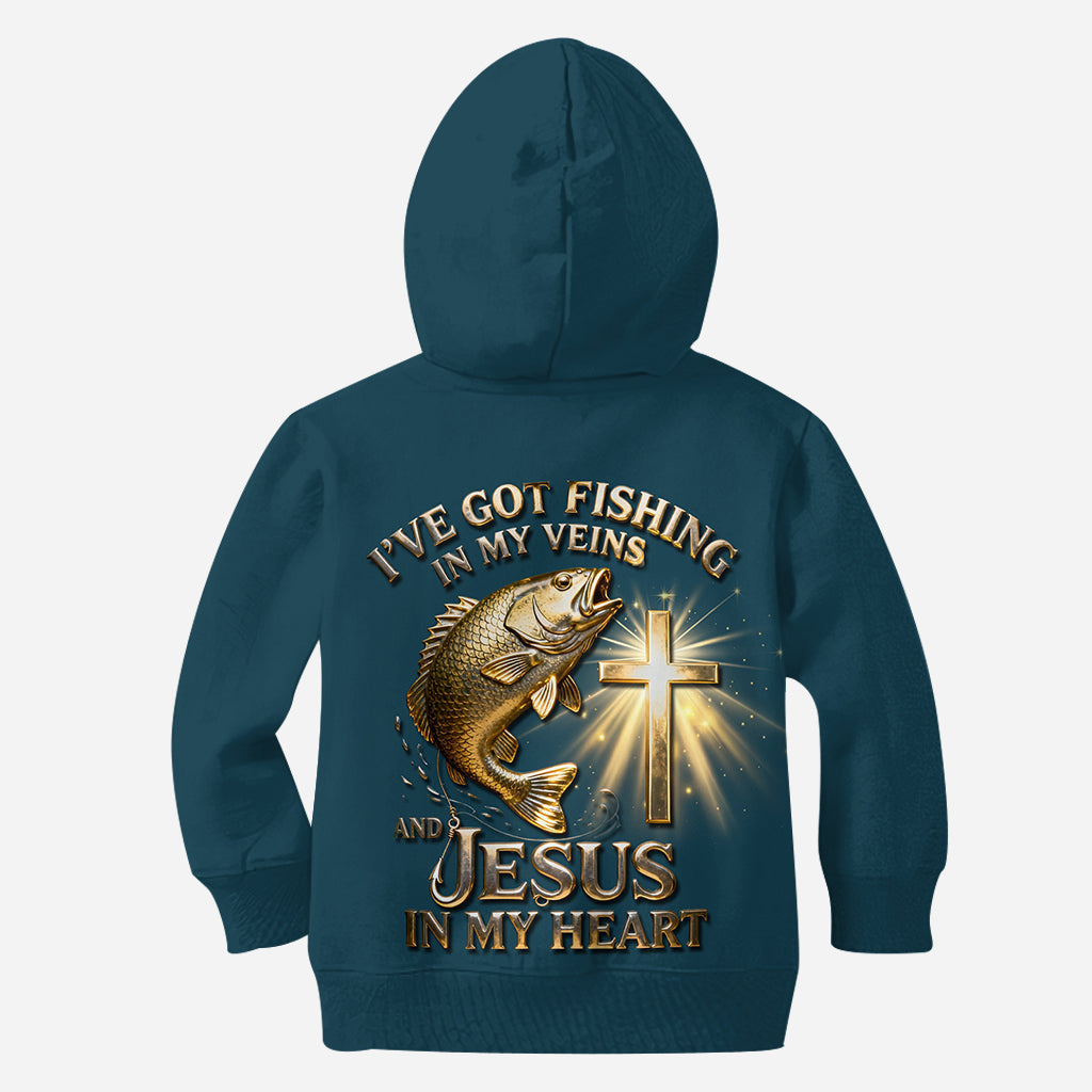 Ich habe das Angeln im Blut – personalisiertes Angel-Shirt