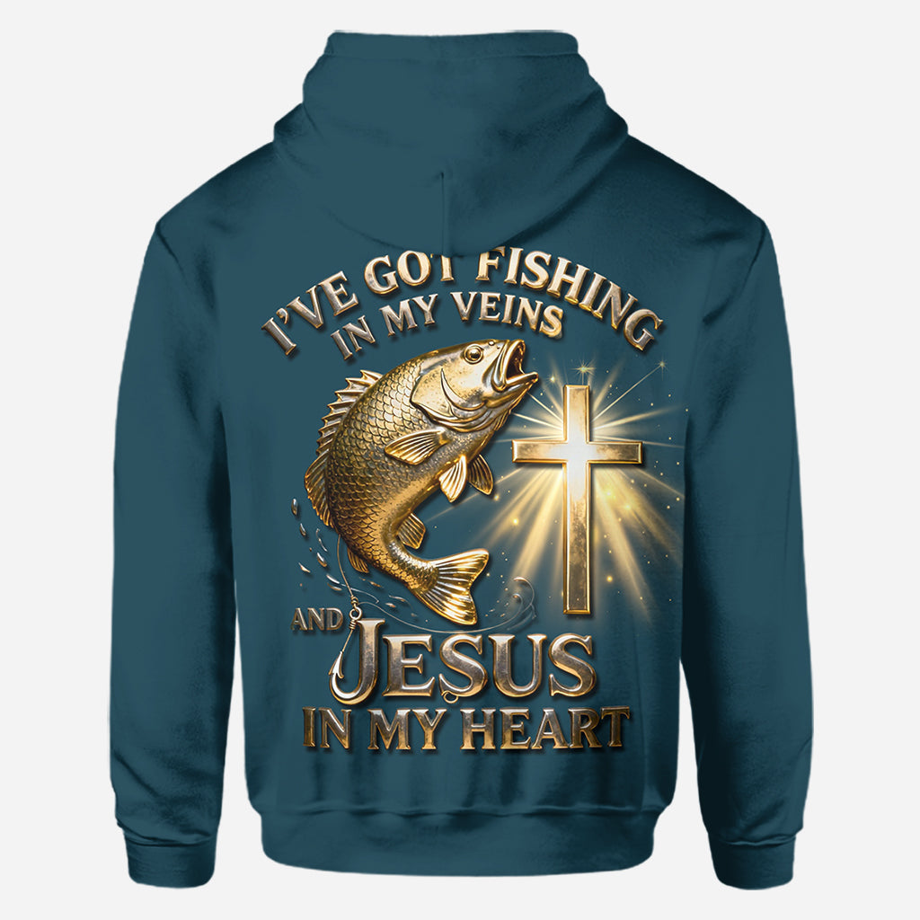 Ich habe das Angeln im Blut – personalisiertes Angel-Shirt