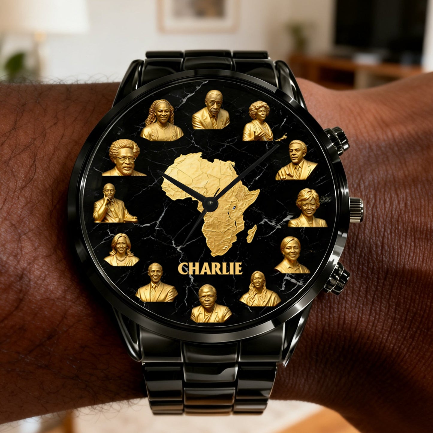 Feiern Sie den Black History Month – personalisierte afroamerikanische Armbanduhr