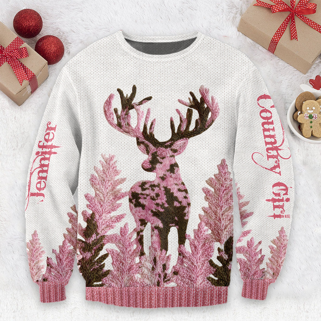 Country Girl - Personalized Hunting Ugly Sweater
