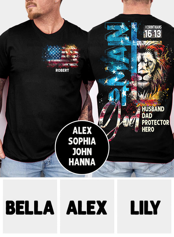 Mann Gottes – Personalisiertes Vater-T-Shirt