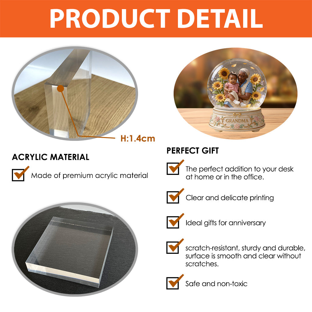 Individuell gestaltbar nach Foto, Geschenk für sie, Mama, Oma... - Personalisierte Acrylplakette in Sonderform für Oma
