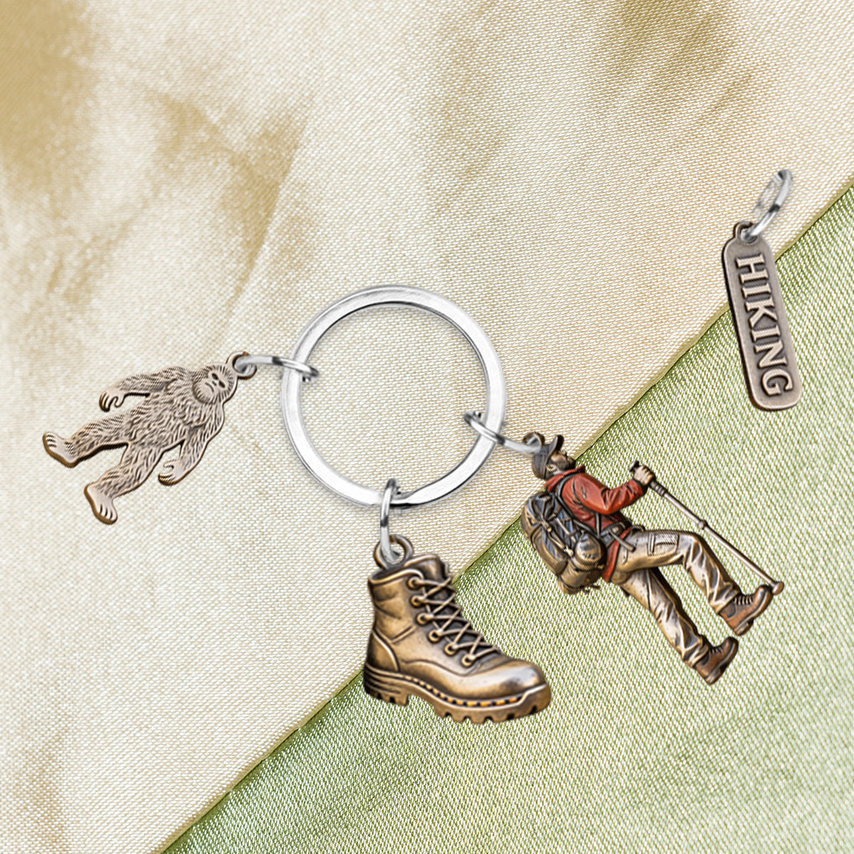 Custom From Any Photo - Personalized Hiking Keychain With Charms