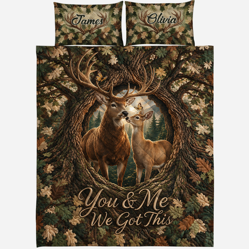 You & Me We Got This - Personalized Hunting Quilt Set