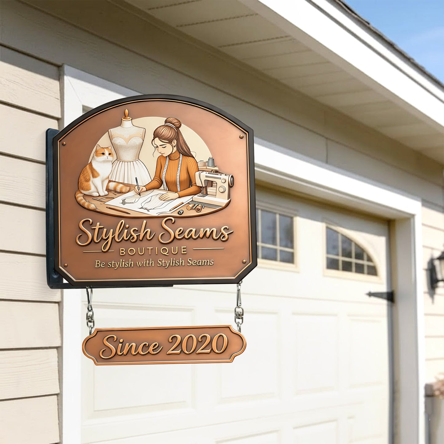 Your Sewing Room Logo - Personalized Sewing Wooden Wall Mount Sign