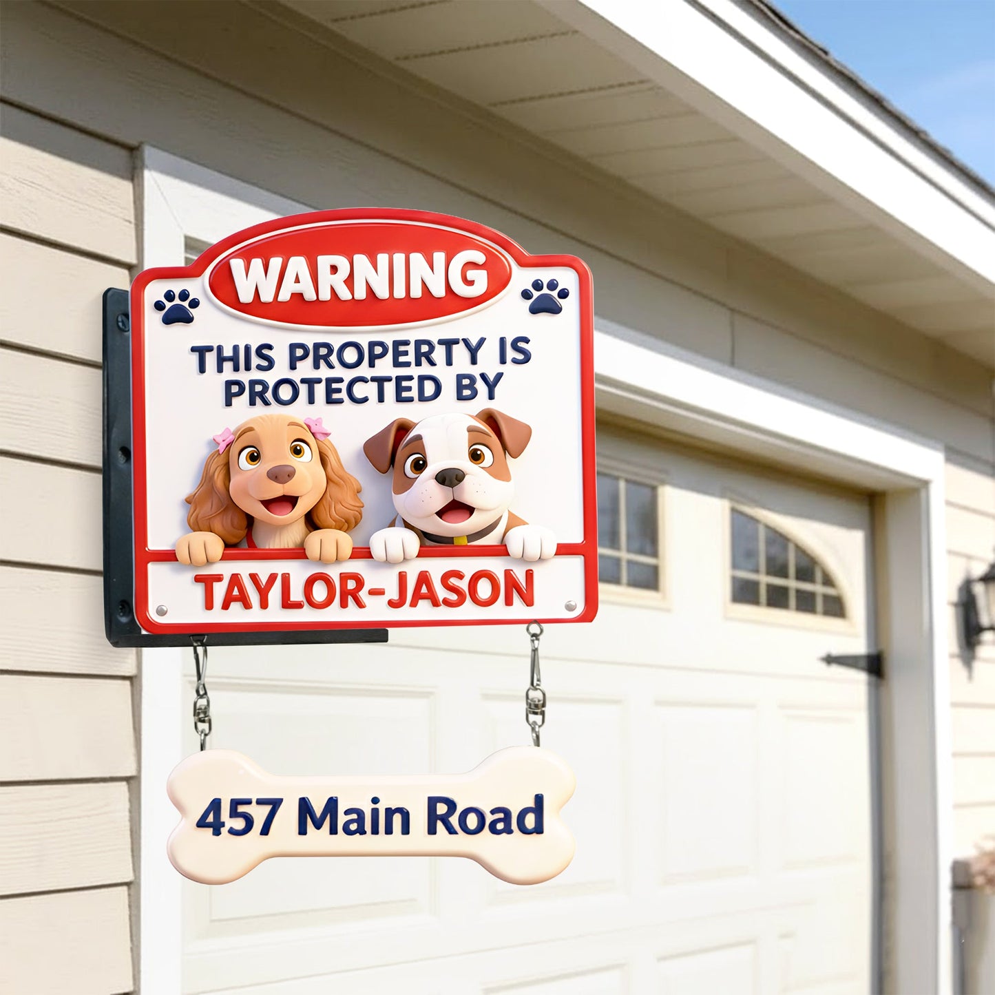This Property Is Protected By - Personalized Dog Wooden Wall Mount Sign