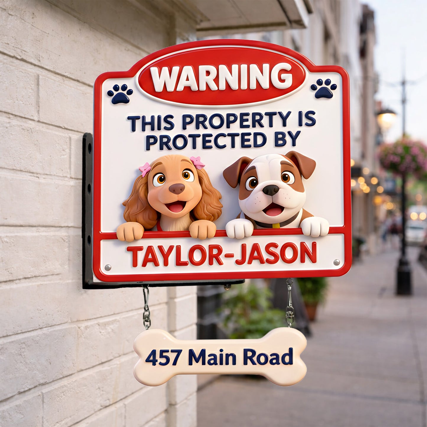 This Property Is Protected By - Personalized Dog Wooden Wall Mount Sign