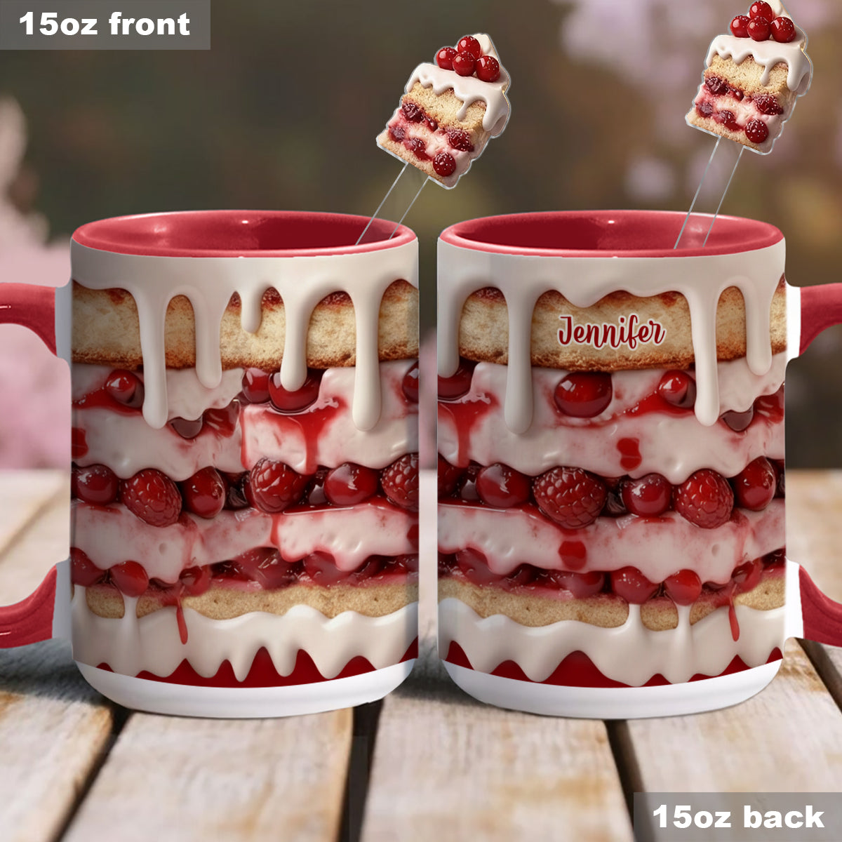 Baker Gift, Cake Lover - Personalized Baking Set Accent Mug with Acrylic Stirrers