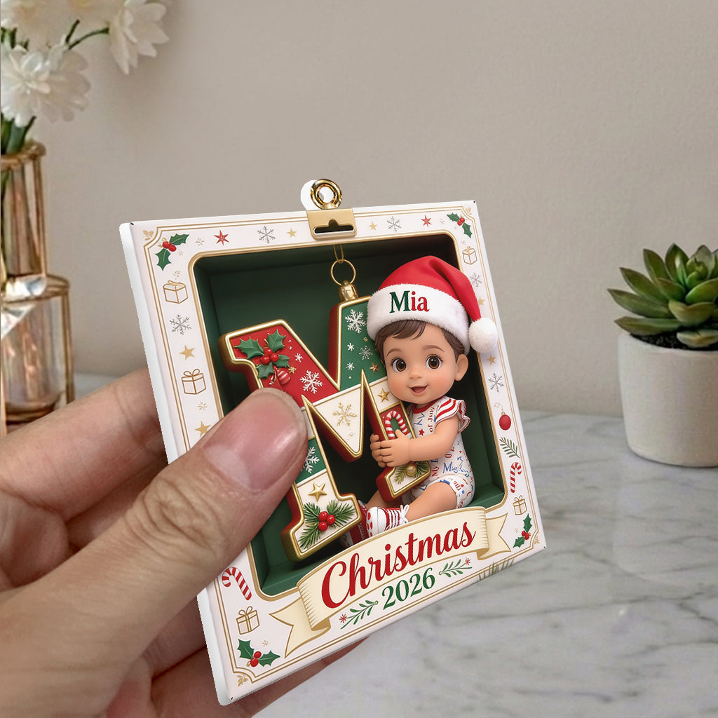 Frohe Weihnachten - Personalisierte Premium 3D Ornament für Kinder