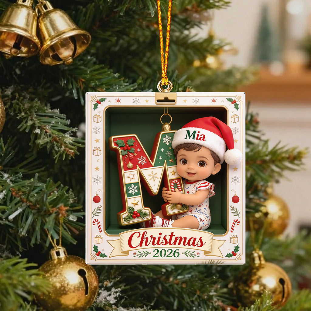 Frohe Weihnachten - Personalisierte Premium 3D Ornament für Kinder